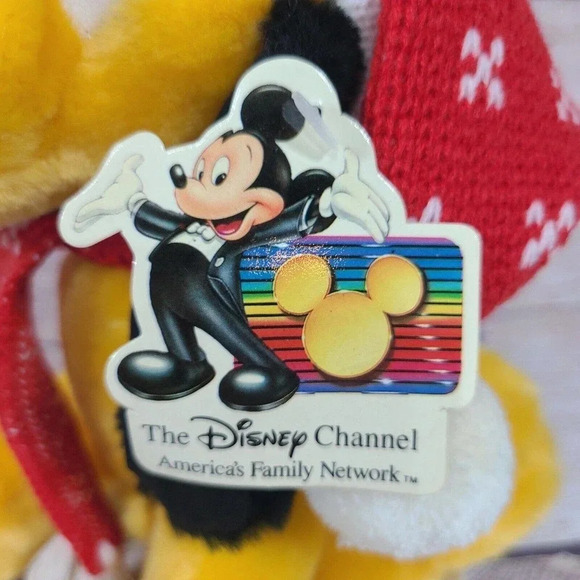 Vintage Disney Parks Plush Disney Channel Christmas Pluto Stuffed Animal Dog 9" - Picture 5 of 6